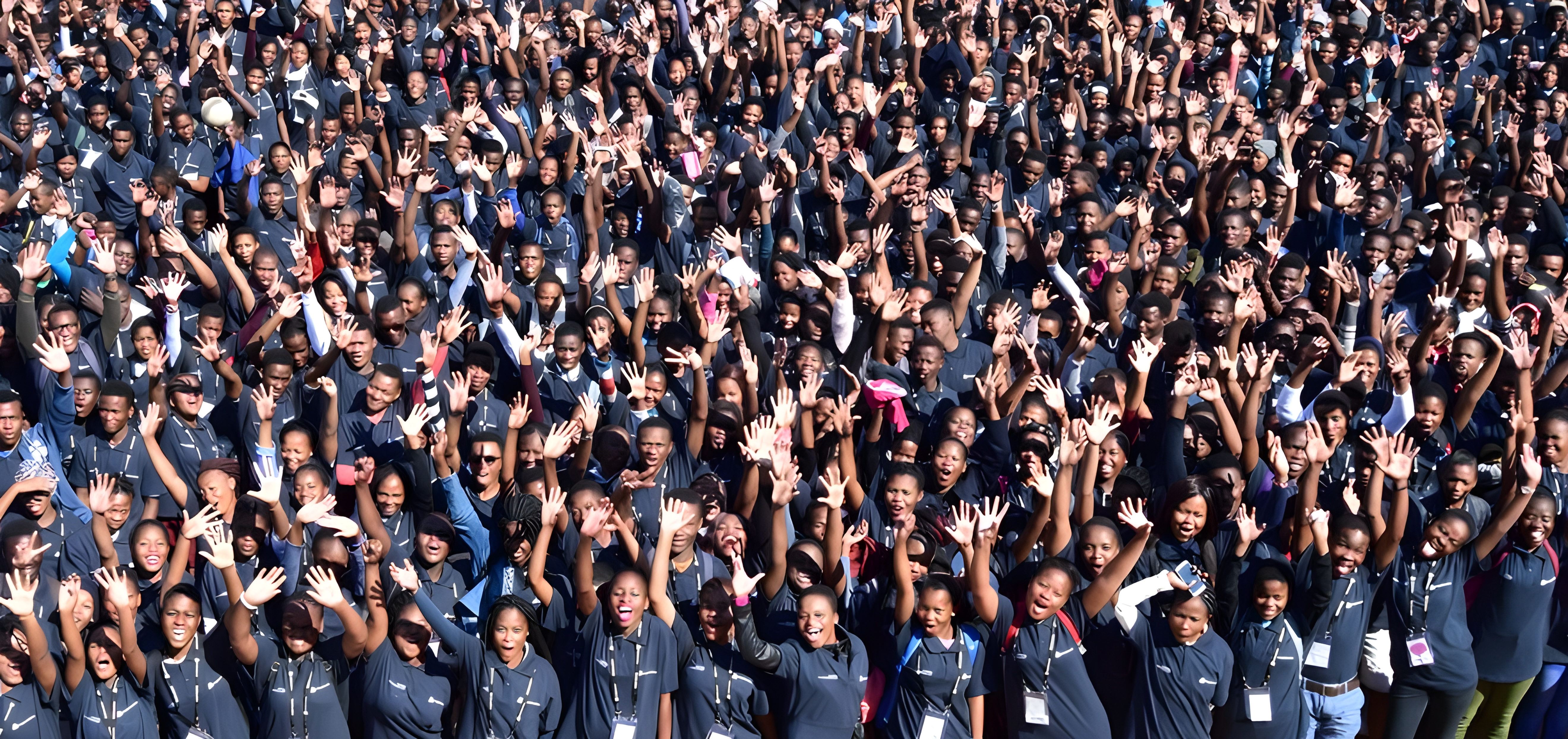 Students raising hands
